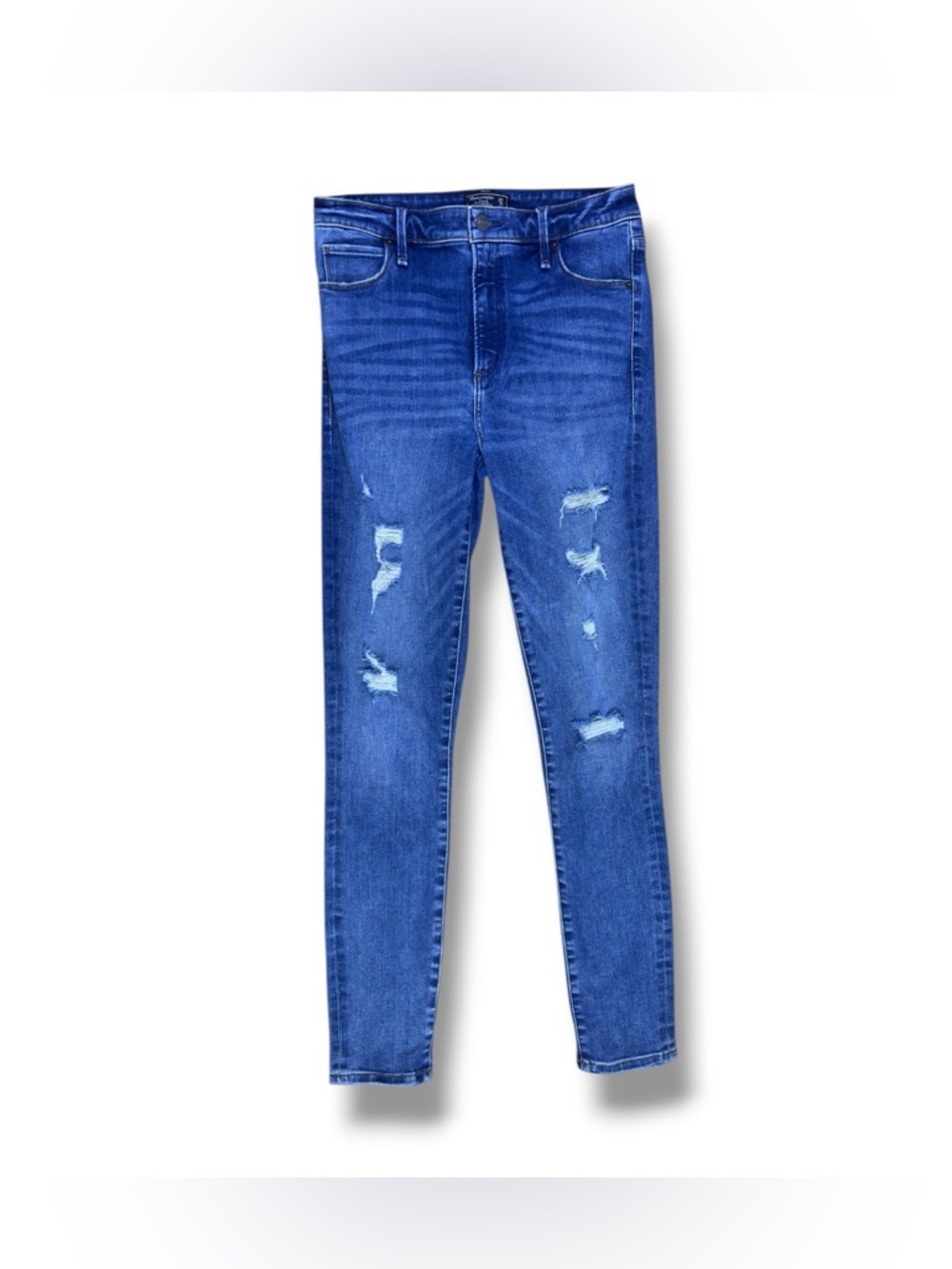 Abercrombie & Fitch Ripped Simone Super Skinny High Rise Jeans - Medium Wash